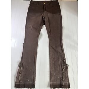 SYNDICATE Syn Denim Brown Men's Jean Handpainted Street Wear Sz 34x34